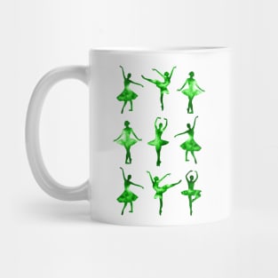 Watercolor Ballerinas (Green) Mug